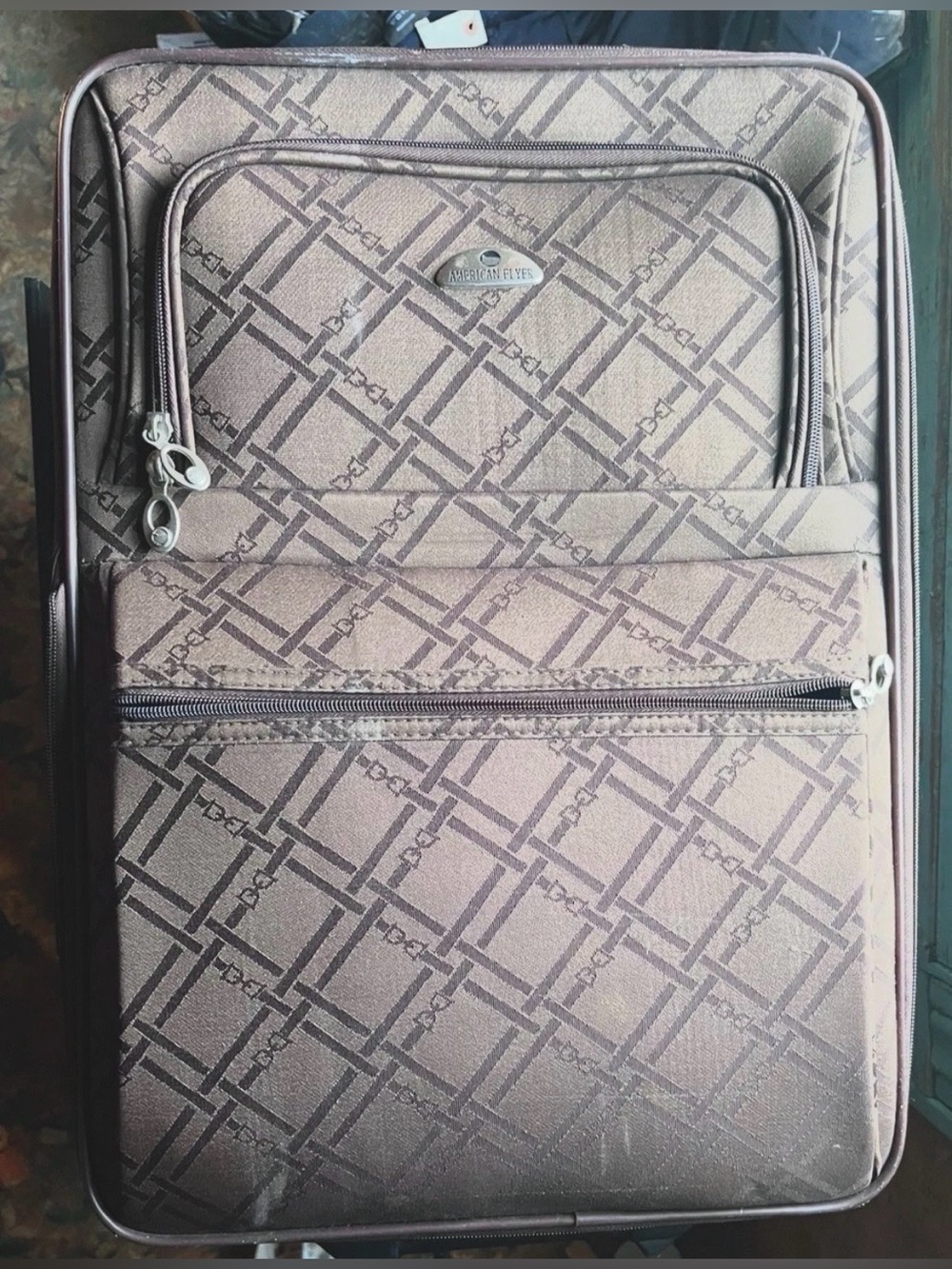 American Flyer Pemberly Buckles Brown Carry On Softside Rolling Luggage